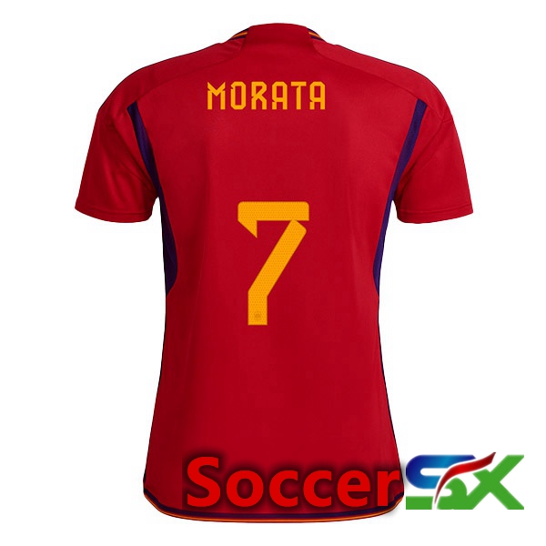 Spain (MORATA 7) Home Jersey Red World Cup 2022