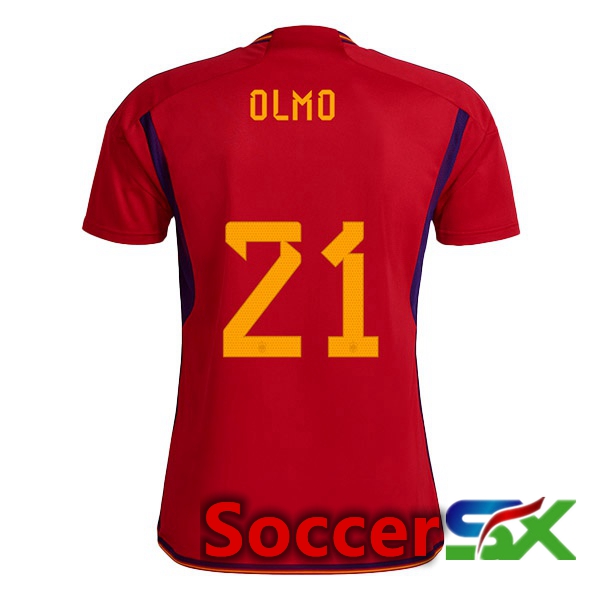 Spain (OLMO 21) Home Jersey Red World Cup 2022