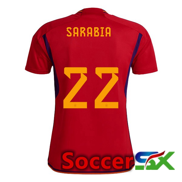 Spain (SARABIA 22) Home Jersey Red World Cup 2022