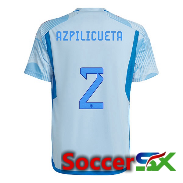 Spain (AZPILICUETA 2) Away Jersey Blue White World Cup 2022