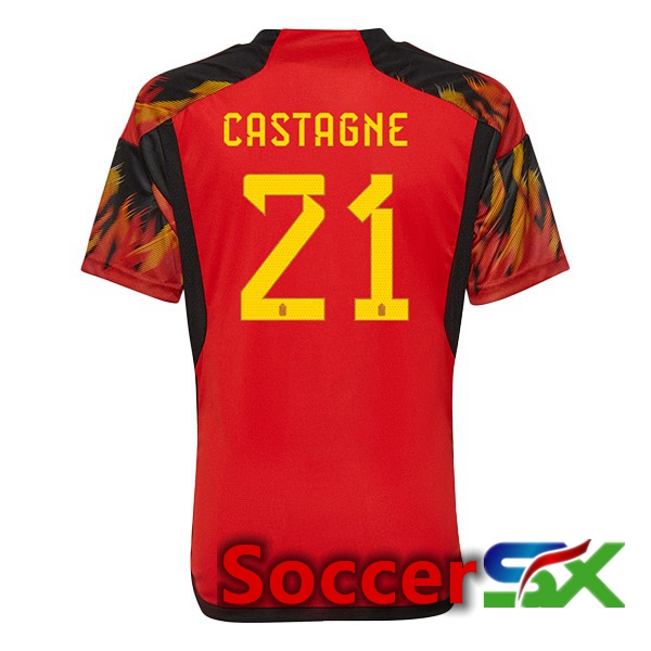 Belgium (CASTAGNE 21) Home Jersey Red World Cup 2022
