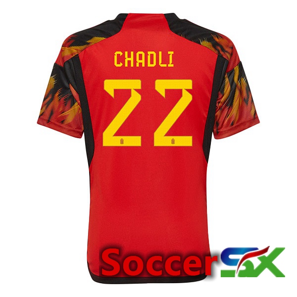 Belgium (CHADLI 22) Home Jersey Red World Cup 2022