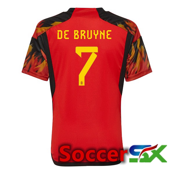 Belgium (DE BRUYNE 7) Home Jersey Red World Cup 2022