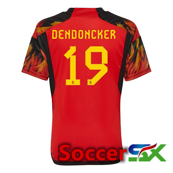 Belgium (DENDONCKER 19) Home Jersey Red World Cup 2022
