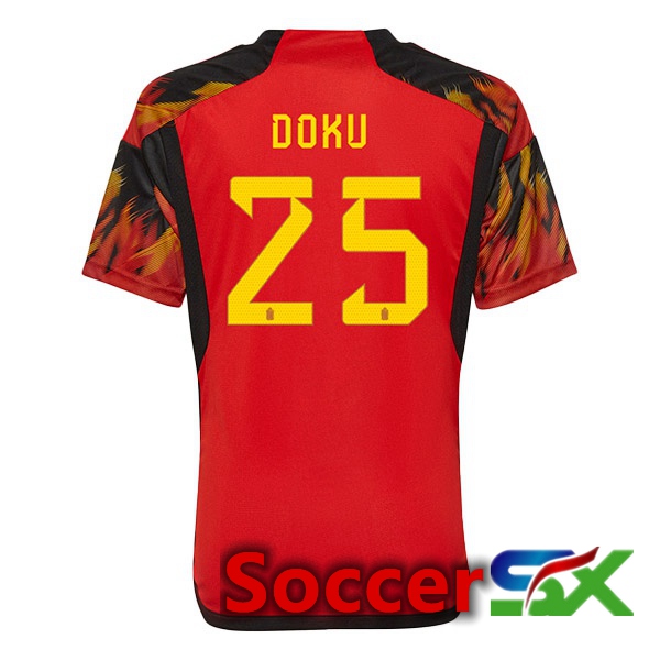 Belgium (DOKU 25) Home Jersey Red World Cup 2022