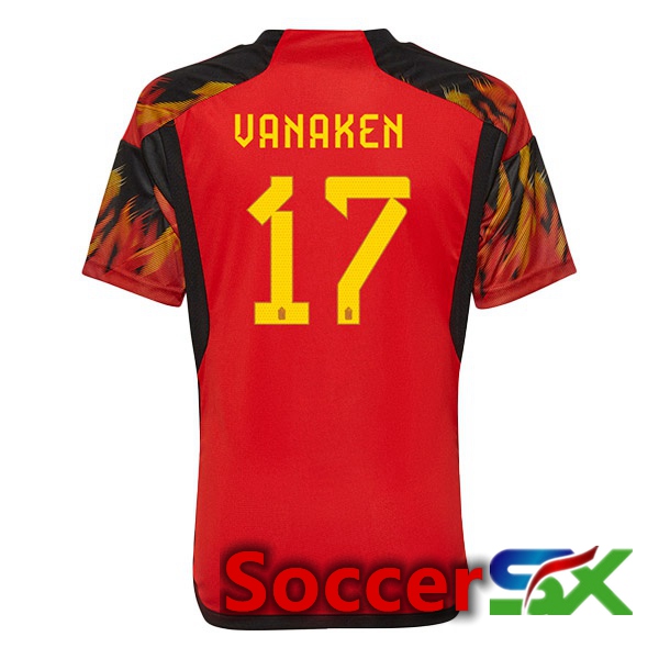 Belgium (VANAKEN 17) Home Jersey Red World Cup 2022