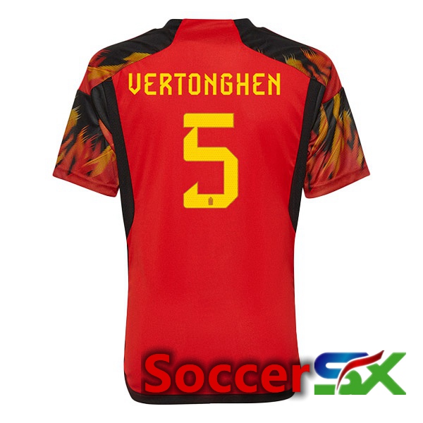 Belgium (GreenONGHEN 5) Home Jersey Red World Cup 2022
