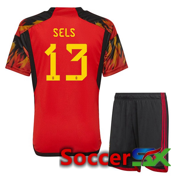 Belgium (SELS 13) Kids Home Jersey Red World Cup 2022