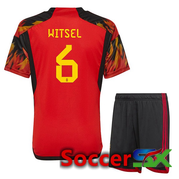 Belgium (WITSEL 6) Kids Home Jersey Red World Cup 2022