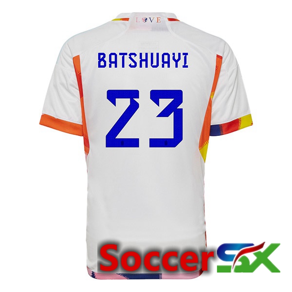 Belgium (BATSHUAYI 23) Away Jersey White World Cup 2022