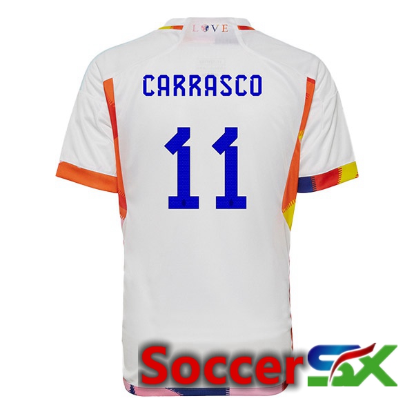 Belgium (CARRASCO 11) Away Jersey White World Cup 2022