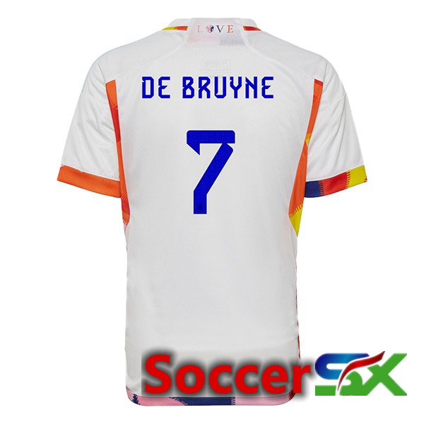 Belgium (DE BRUYNE 7) Away Jersey White World Cup 2022