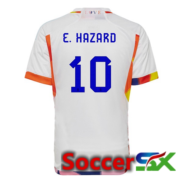 Belgium (E.HAZARD 10) Away Jersey White World Cup 2022