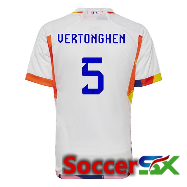 Belgium (GreenONGHEN 5) Away Jersey White World Cup 2022