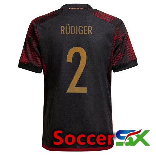 Germany (R脺DIGER 2) Away Jersey Black World Cup 2022