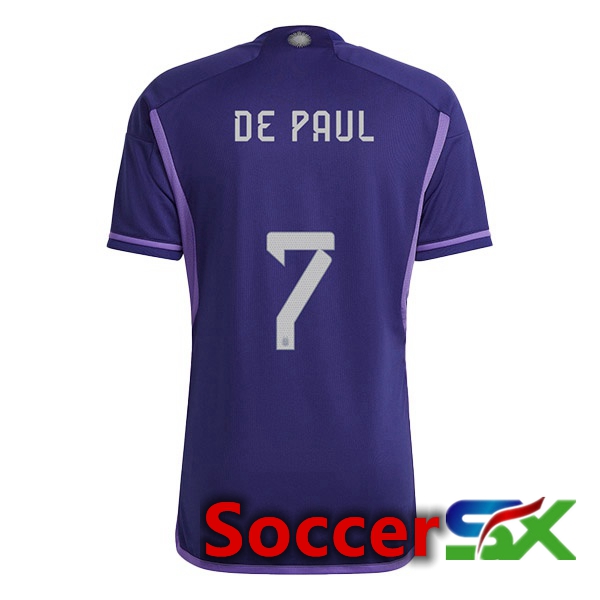 Argentina (DE PAUL 7) Away Jersey Purple World Cup 2022