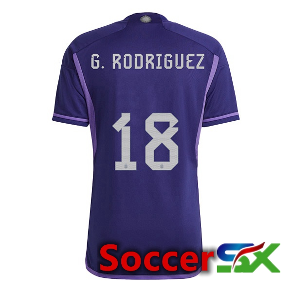 Argentina (G. RODRIGUEZ 18) Away Jersey Purple World Cup 2022