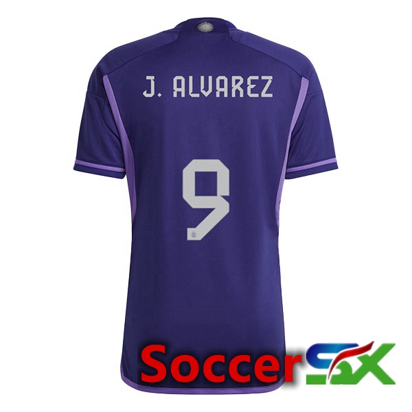 Argentina (J.ALVAREZ 9) Away Jersey Purple World Cup 2022