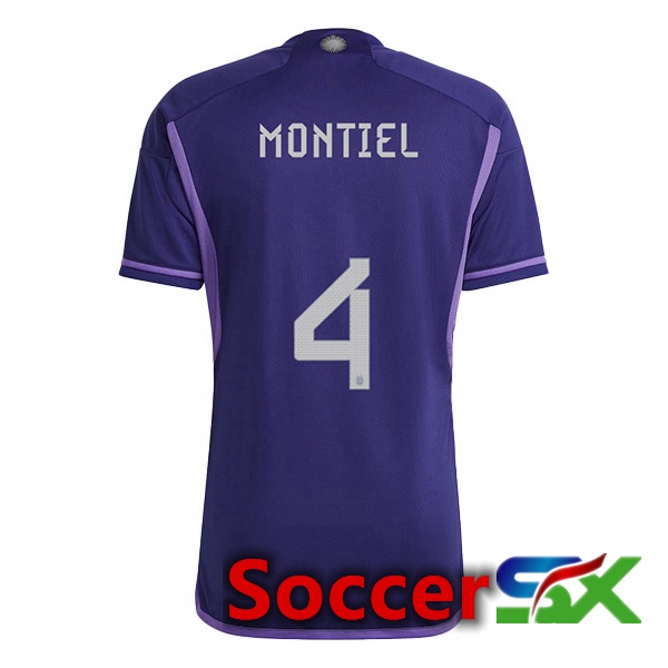 Argentina (MONTIEL 4) Away Jersey Purple World Cup 2022