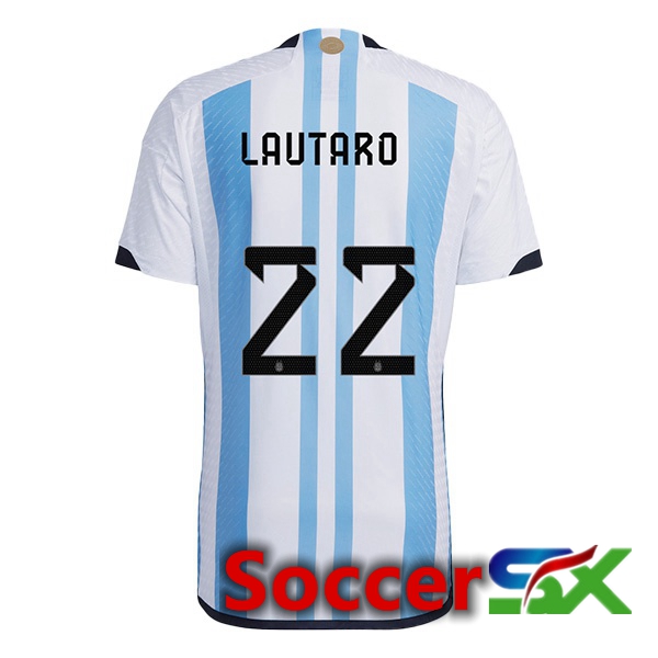 Argentina (LAUTARO 22) Home Jersey Blue White World Cup 2022