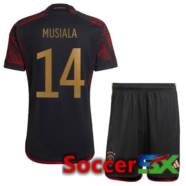 Germany (MUSIALA 14) Kids Away Jersey Black World Cup 2022