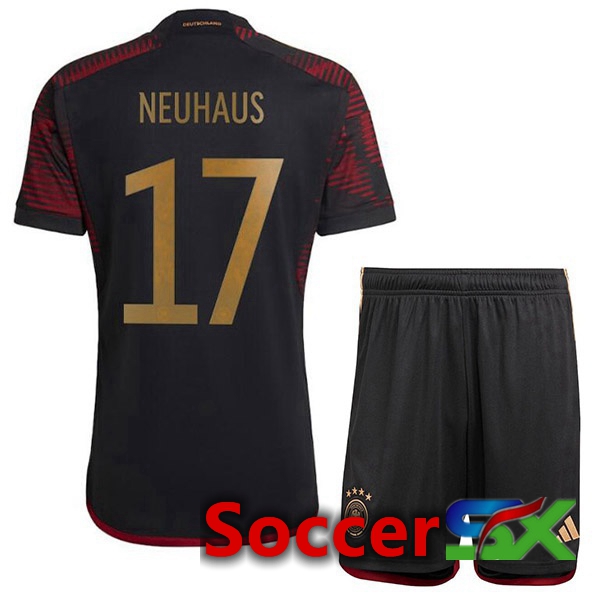 Germany (NEUHAUS 17) Kids Away Jersey Black World Cup 2022