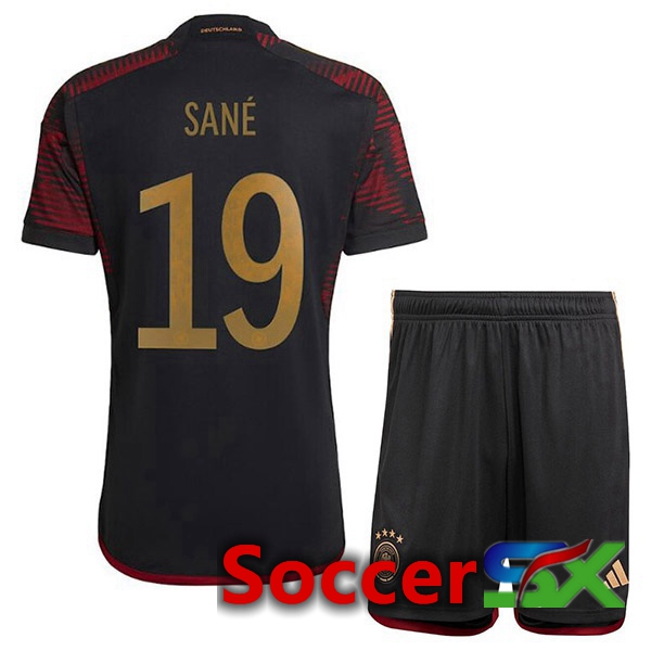 Germany (SAN脡 19) Kids Away Jersey Black World Cup 2022