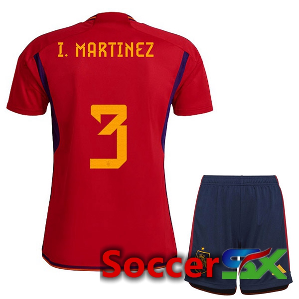 Spain (I. MARTINEZ 3) Kids Home Jersey Red 2023/2023