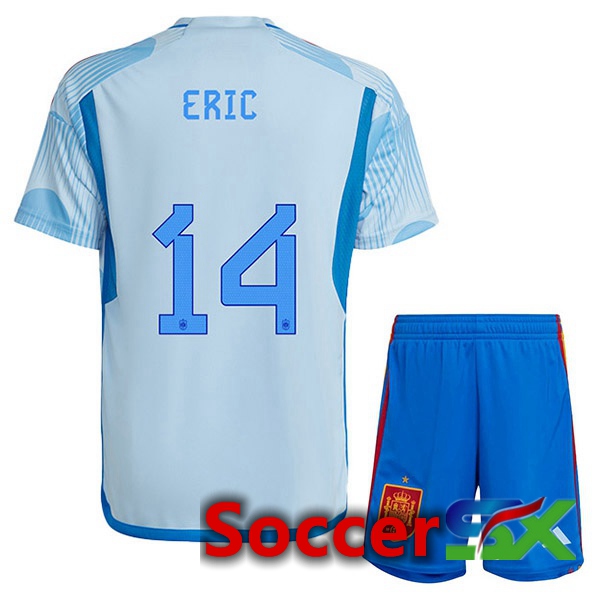 Spain (ERIC 14) Kids Away Jersey Blue White 2023/2023