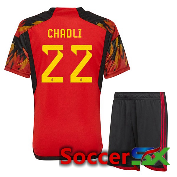 Belgium (CHADLI 22) Kids Home Jersey Red 2023/2023