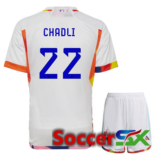 Belgium (CHADLI 22) Kids Away Jersey White 2023/2023