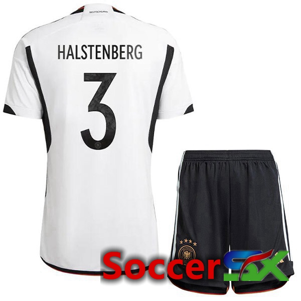 Germany (HALSTENBERG 3) Kids Home Jersey Black White 2023/2023