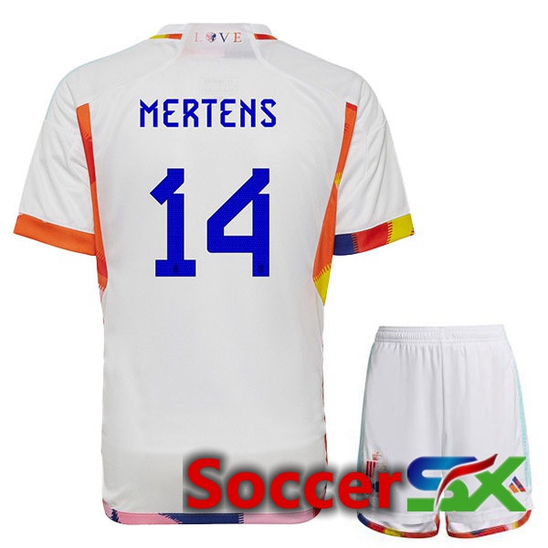 Belgium (MERTENS 14) Kids Away Jersey White 2023/2023