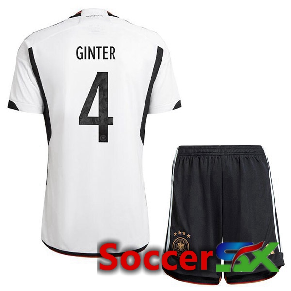 Germany (GINTER 4) Kids Home Jersey Black White 2023/2023