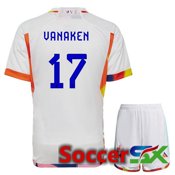 Belgium (VANAKEN 17) Kids Away Jersey White 2023/2023