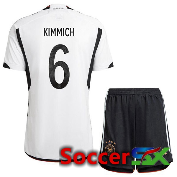 Germany (KIMMICH 6) Kids Home Jersey Black White 2023/2023