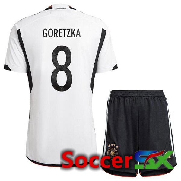 Germany (GORETZKA 8) Kids Home Jersey Black White 2023/2023