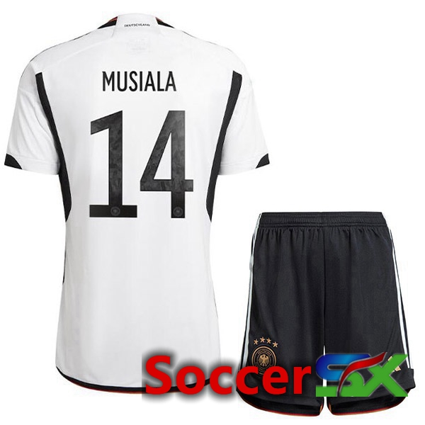 Germany (MUSIALA 14) Kids Home Jersey Black White 2023/2023