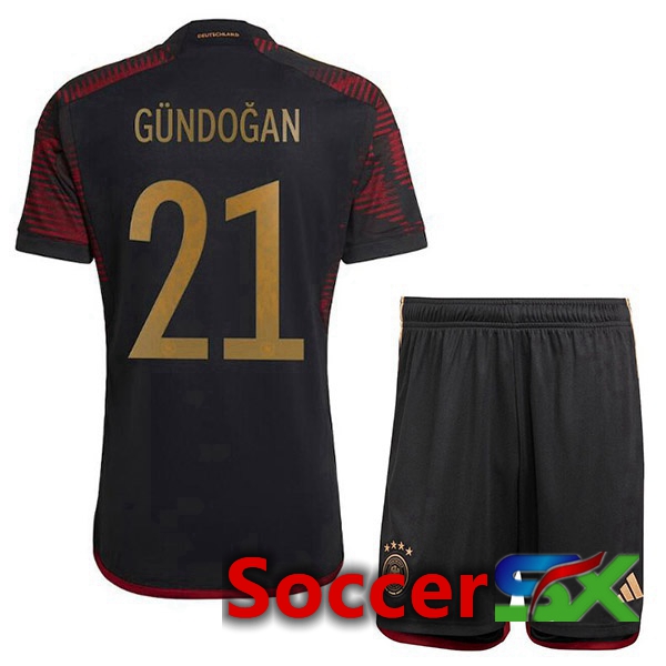 Germany (GÜNDOGAN 21) Kids Away Jersey Black 2023/2023