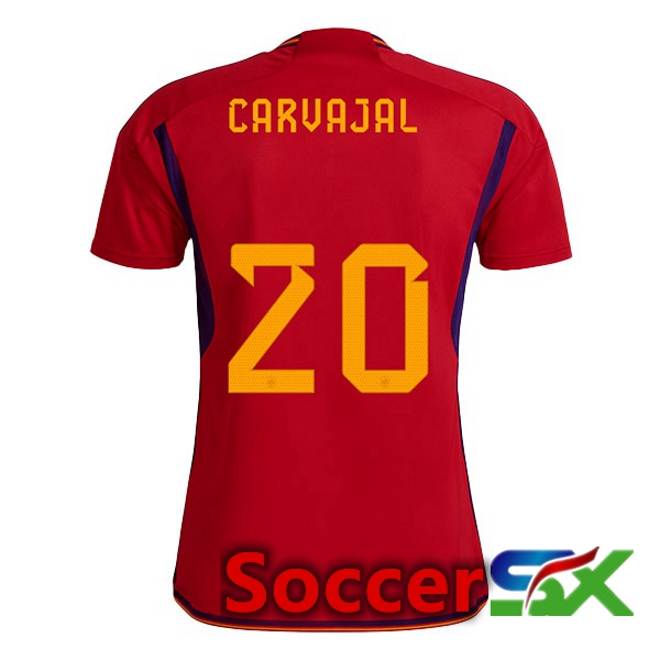 Spain (CARVAJAL 20) Home Jersey Red 2023/2023