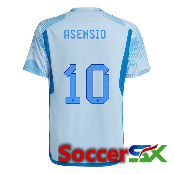 Spain (ASENSIO 10) Away Jersey Blue White 2023/2023