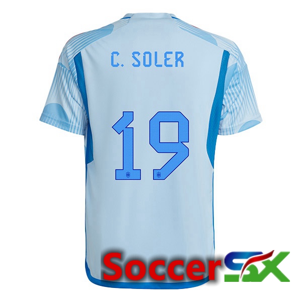 Spain (C. SOLER 19) Away Jersey Blue White 2023/2023