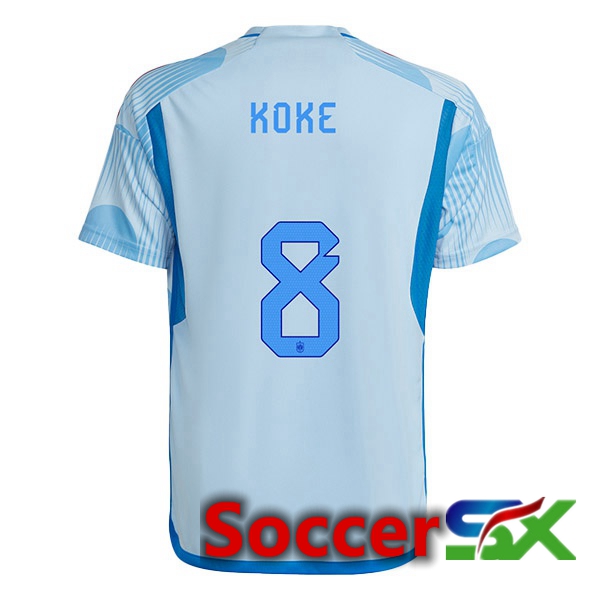 Spain (KOKE 8) Away Jersey Blue White 2023/2023