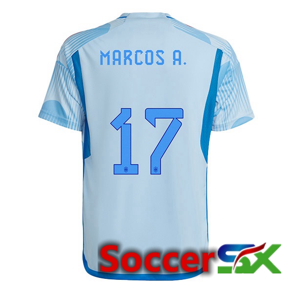 Spain (MARCOS A. 17) Away Jersey Blue White 2023/2023