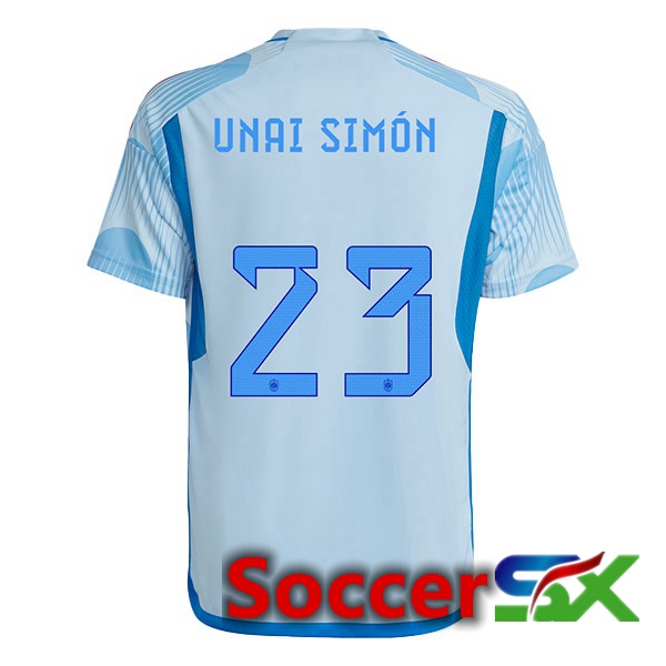 Spain (UNAI SIM脫N 23) Away Jersey Blue White 2023/2023