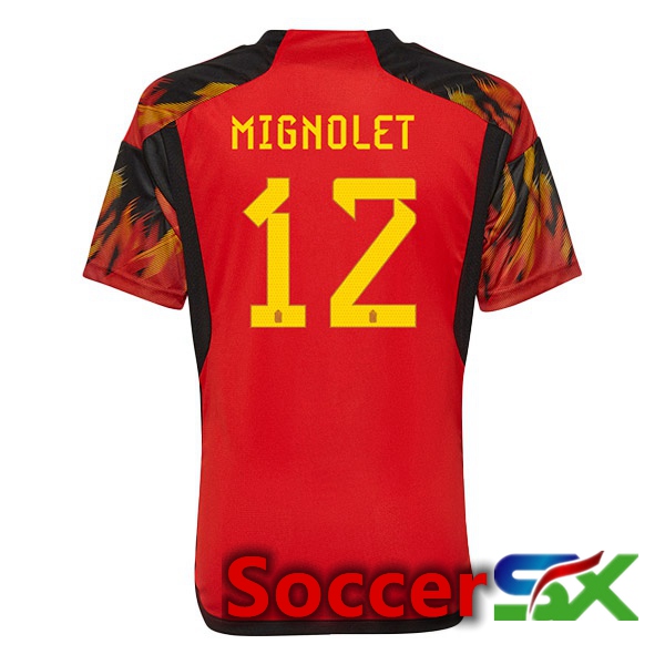 Belgium (MIGNOLET 12) Home Jersey Red 2023/2023