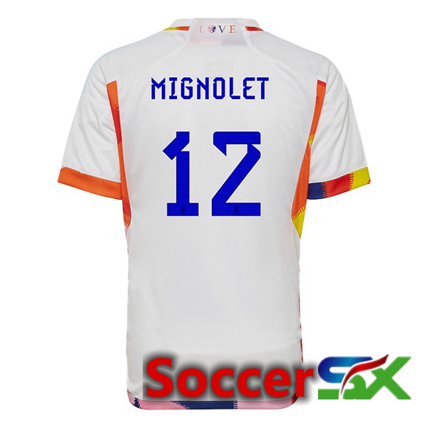 Belgium (MIGNOLET 12) Away Jersey White 2023/2023