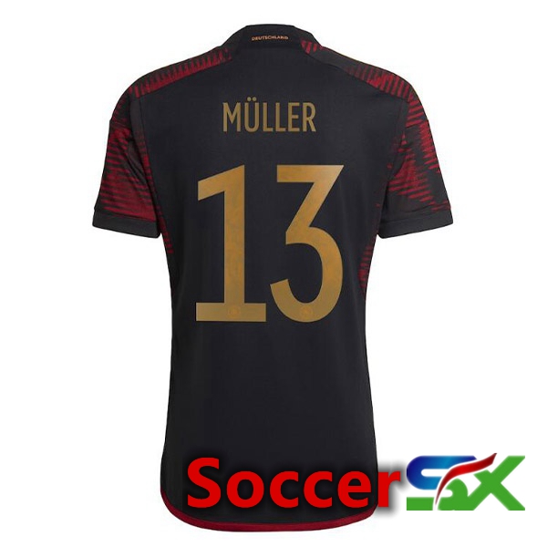 Germany (M脺LLER 13) Away Jersey Black 2023/2023