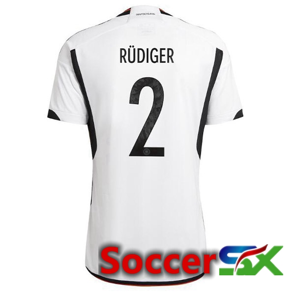 Germany (R脺DIGER 2) Home Jersey Black White 2023/2023