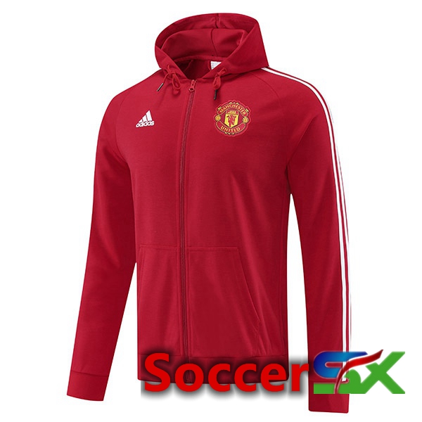 Manchester United Training Jacket Hoodie Red 2022/2023